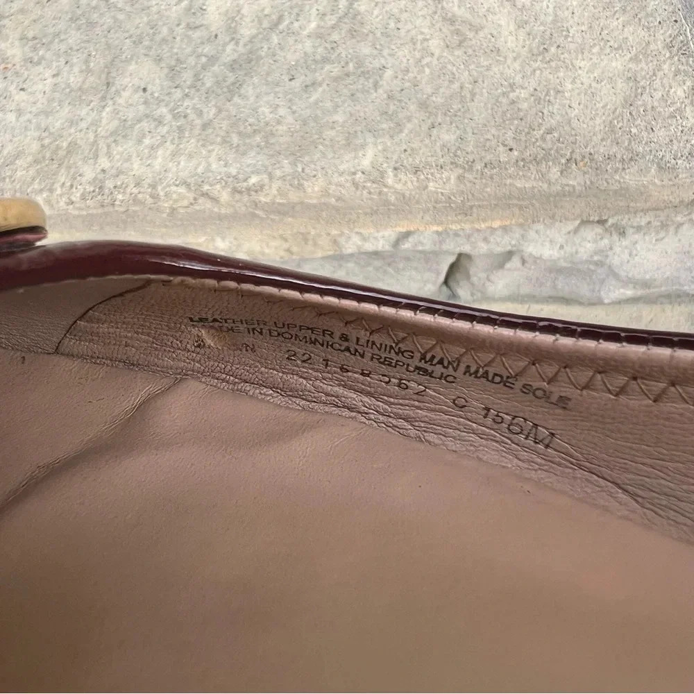 Tory Burch burgundy flats with gold logo Sz 6M - Picture 6 of 10
